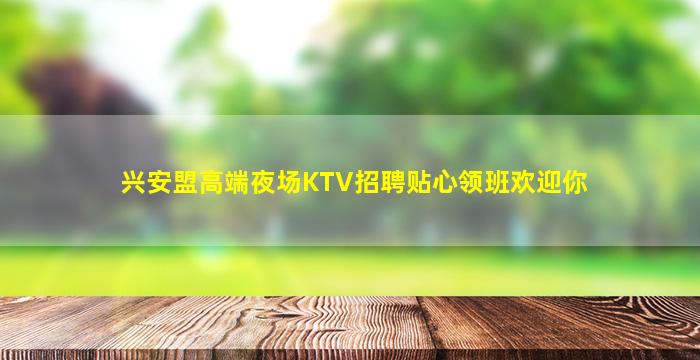兴安盟高端夜场KTV招聘贴心领班欢迎你